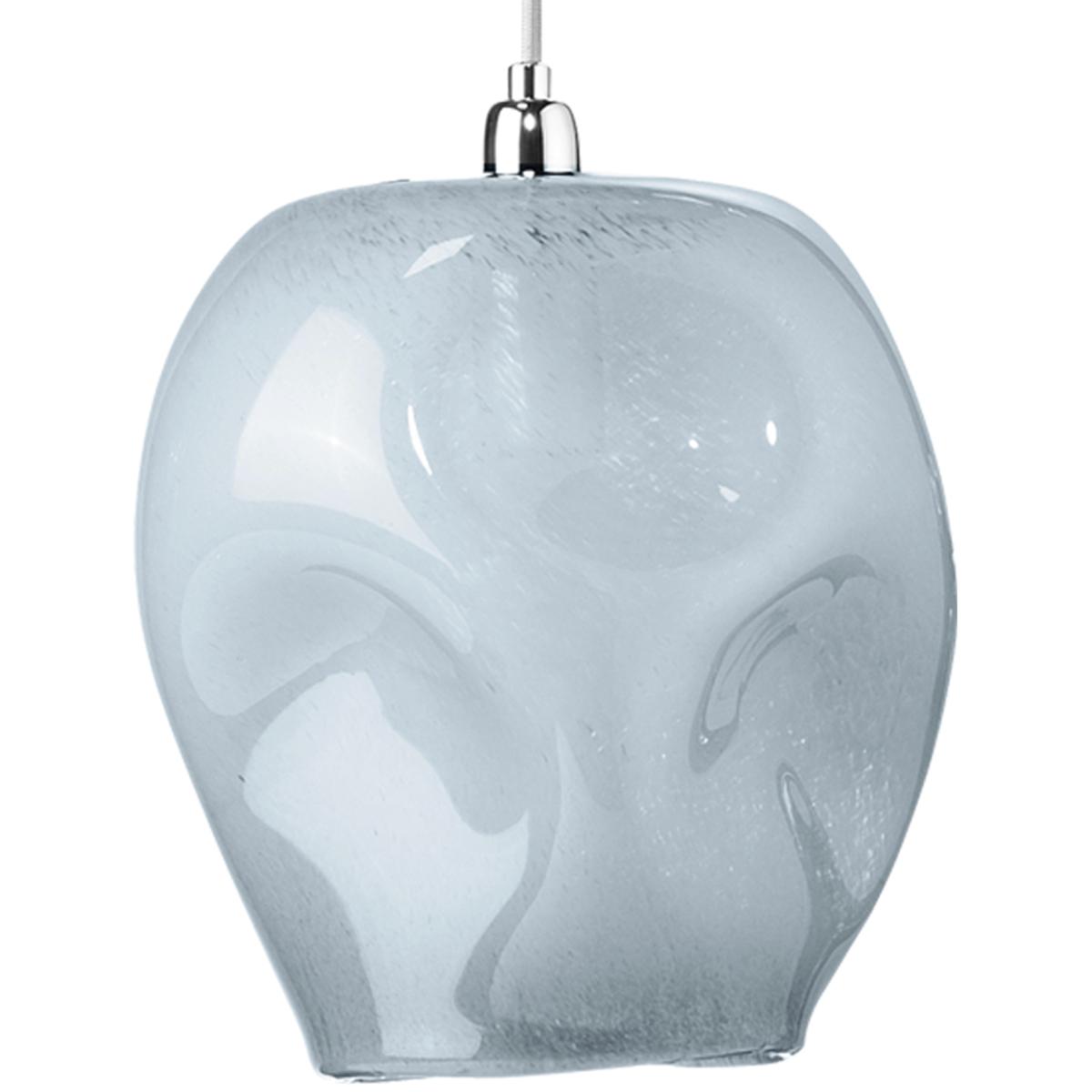 Jamie Young Co 5DIMP-LGBL Dimpled Glass 1 Light 9 inch Cornflower Blue Glass w/ Silver Hardware Pendant Ceiling Light