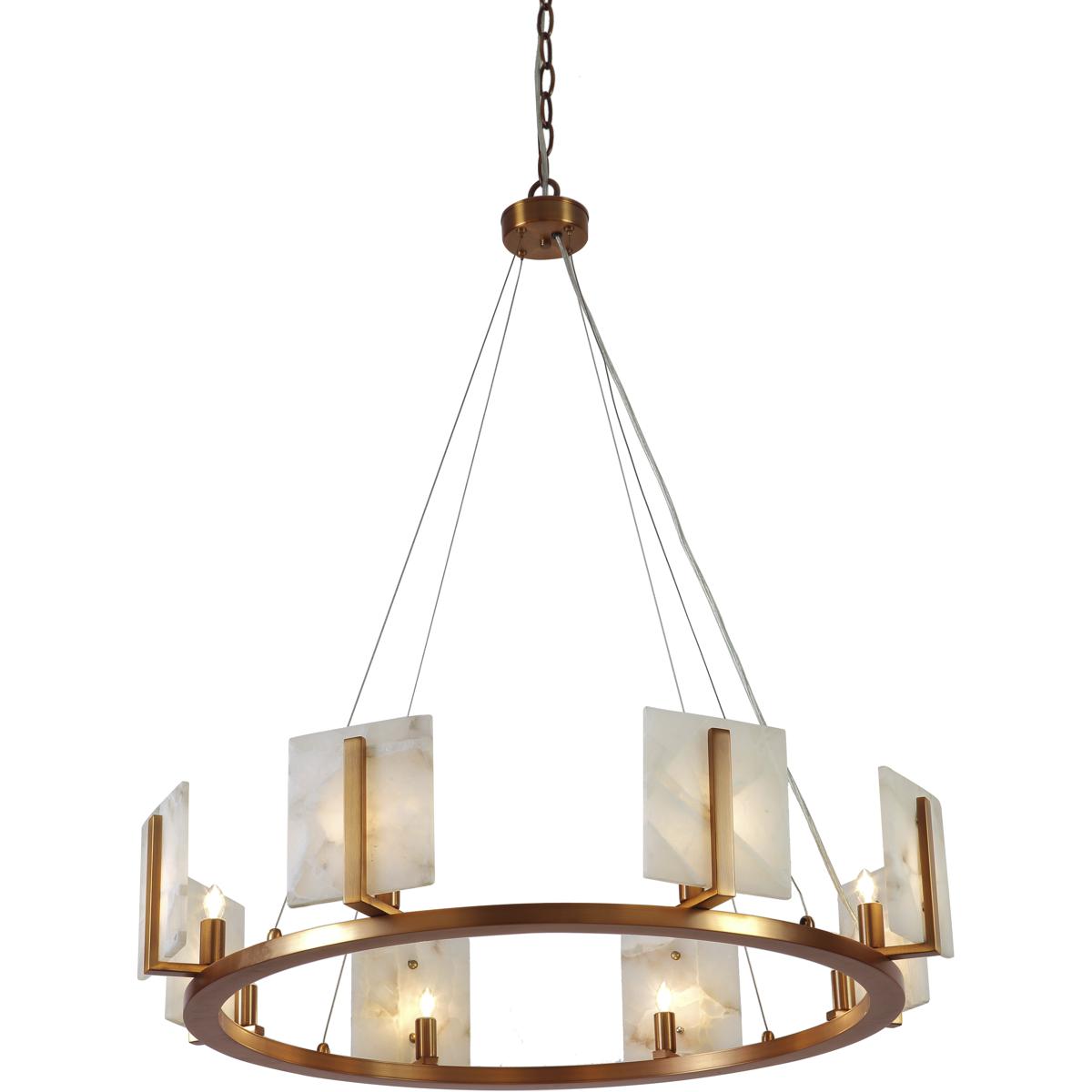 Halo Alabaster Chandelier - Natural/Brass - Jamie Young Co. - Gold | Ceiling Fixture, Ceiling Light - Statement Piece, Decorativ