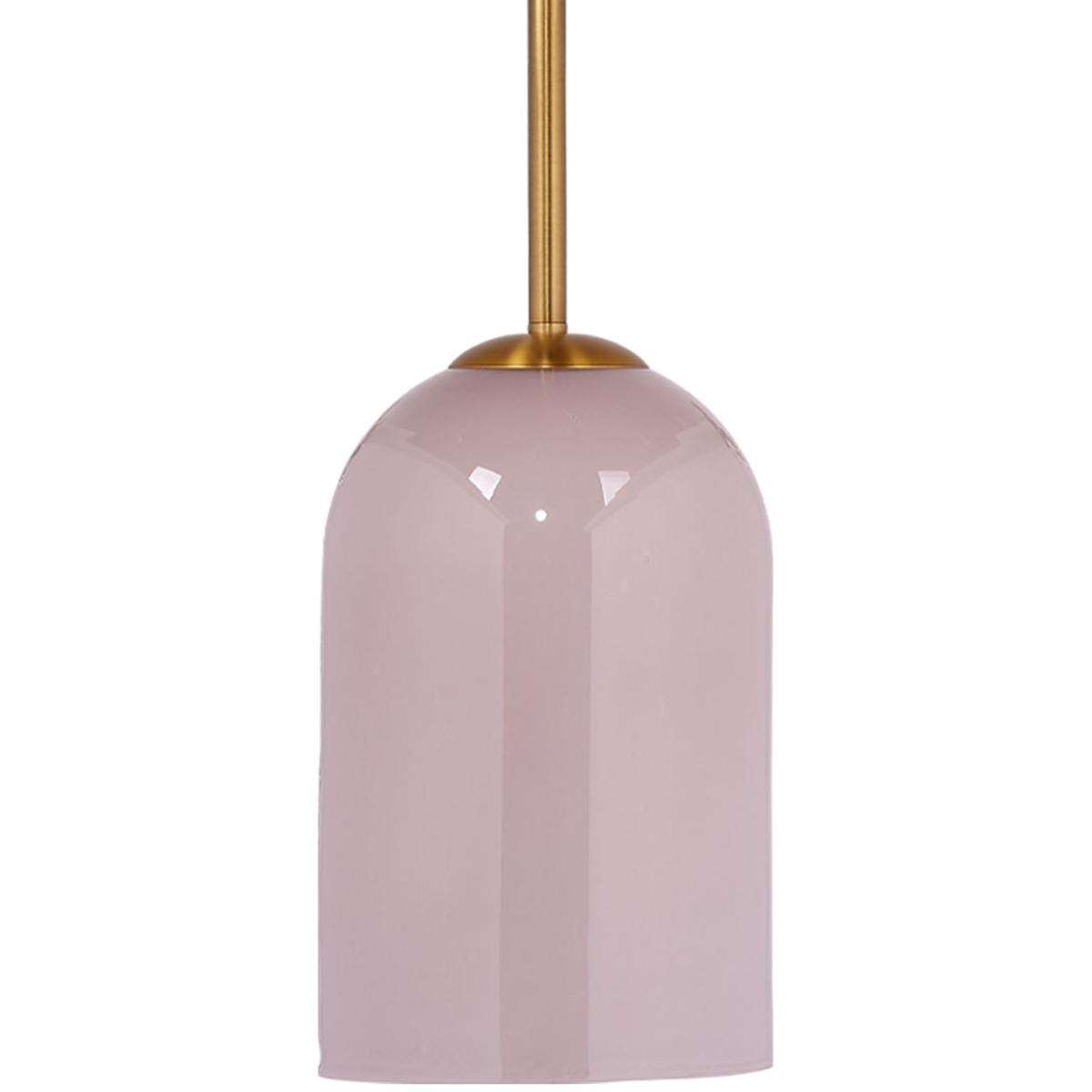 Jamie Young Co 5HOLT-PEPI Holt 1 Light 7.25 inch Antique Brass Pendant Ceiling Light in Pink Glass