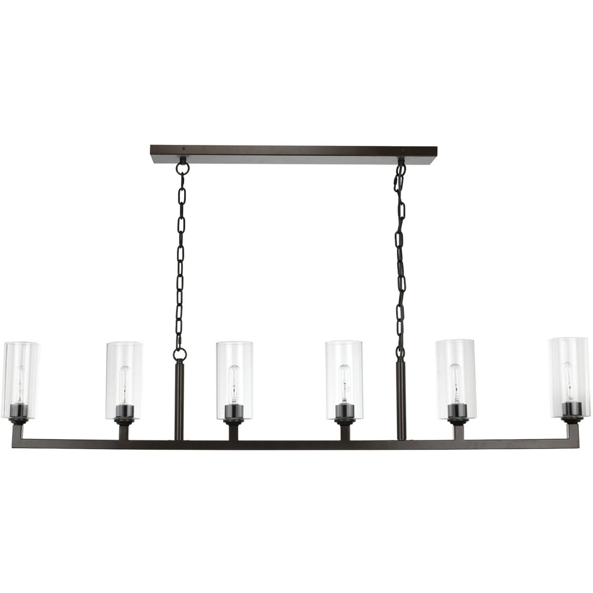Jamie Young Co 5LINE6-OBCL Linear 6 Light 62 inch Oil Rubbed Bronze Linear Chandelier Ceiling Light