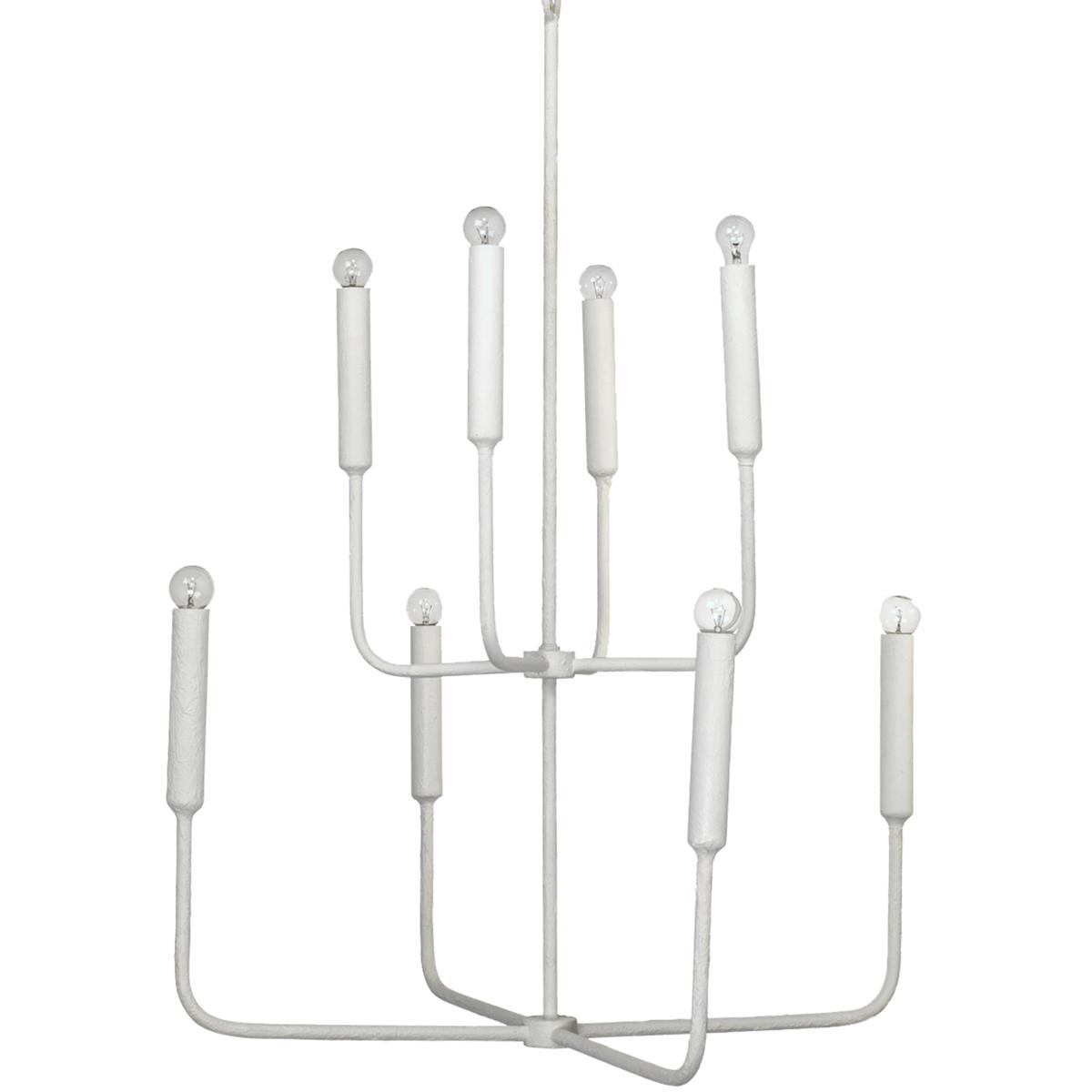 Jamie Young Co 5MERC-CHWH Mercer 8 Light 36 inch White Gesso Two Tier Chandelier Ceiling Light