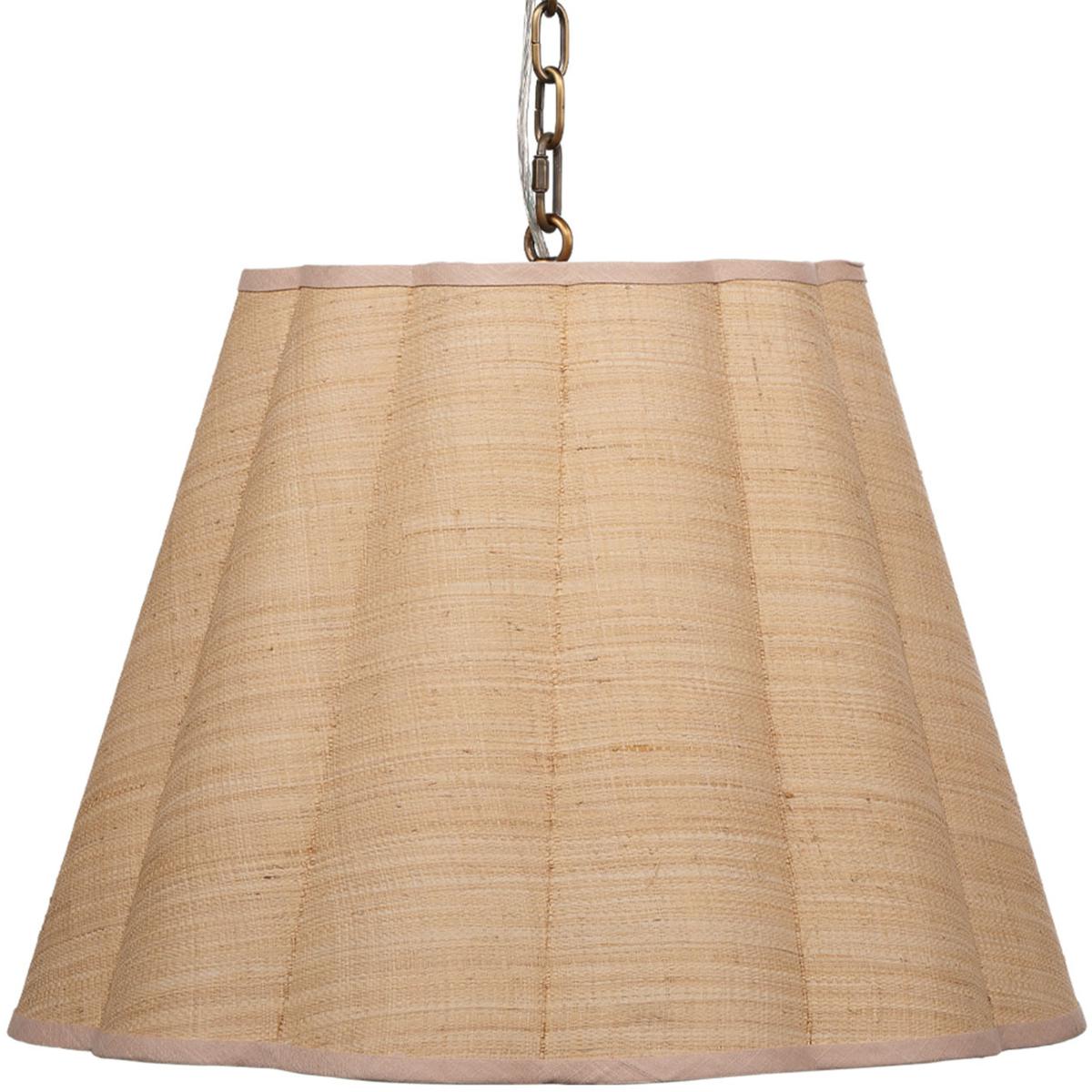 Jamie Young Co 5SCAL-PERA Scalloped 1 Light 24 inch Antique Brass Pendant Ceiling Light in Natural Raffia