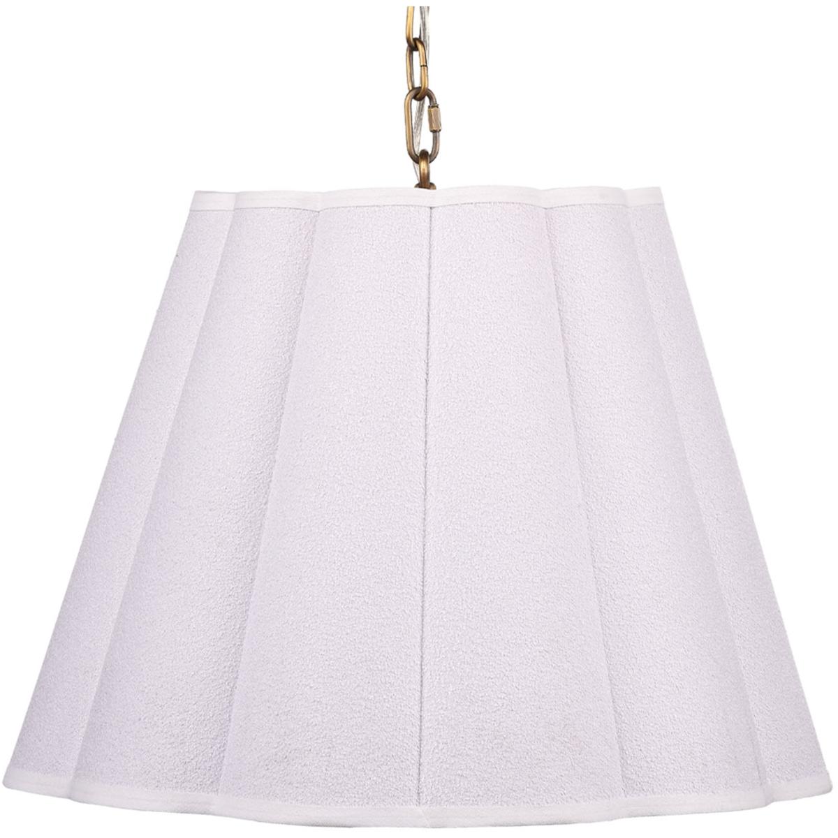 Jamie Young Co 5SCAL-PEWH Scalloped 1 Light 24 inch Antique Brass Pendant Ceiling Light in White Boucle