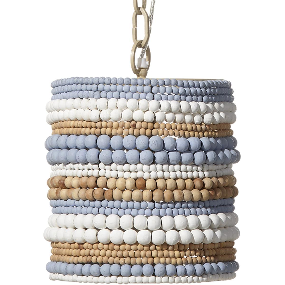 Jamie Young Co 5STRA-PEBL Strand 1 Light 10.5 inch Blue and White and Natural Pendant Ceiling Light
