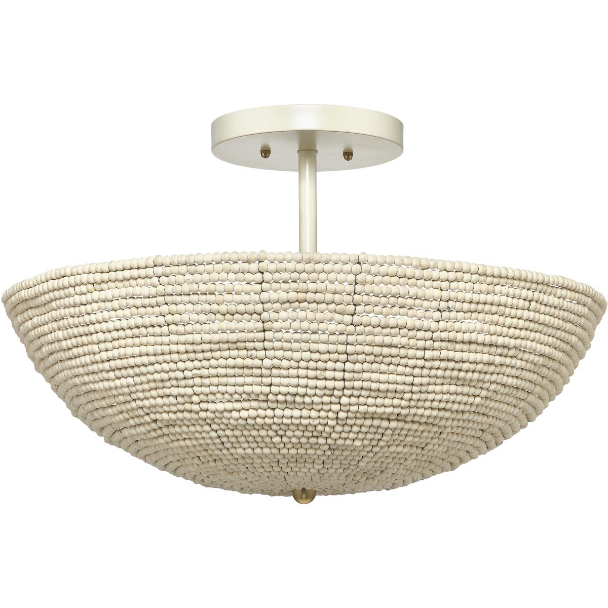 Jamie Young Co 5TSUN-FMNA Tsunami 3 Light 24 inch Natural Cream Semi Flush Mount Ceiling Light