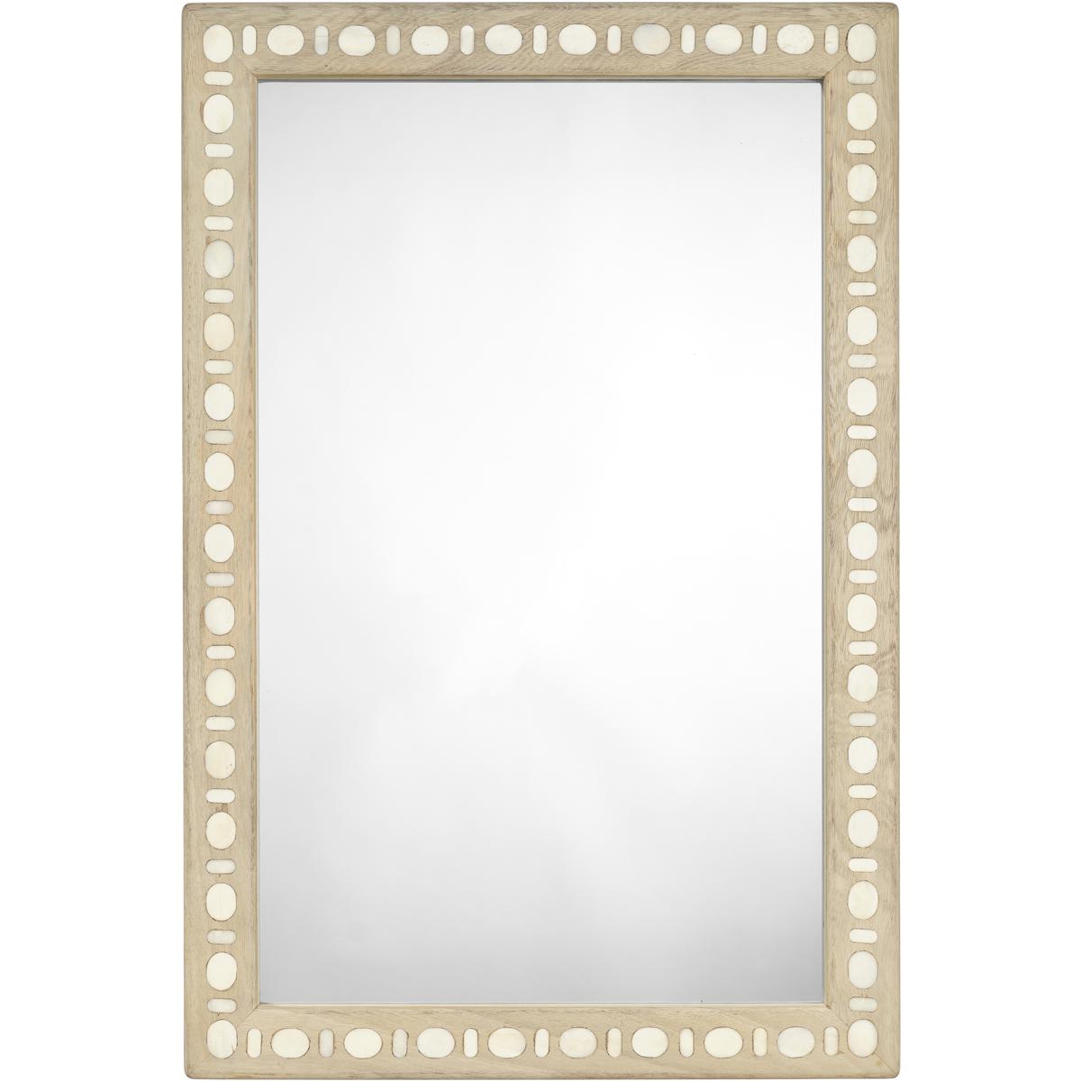 Tammy Coastal Beach Natural Mango Wood Rectangular Wall Mirror