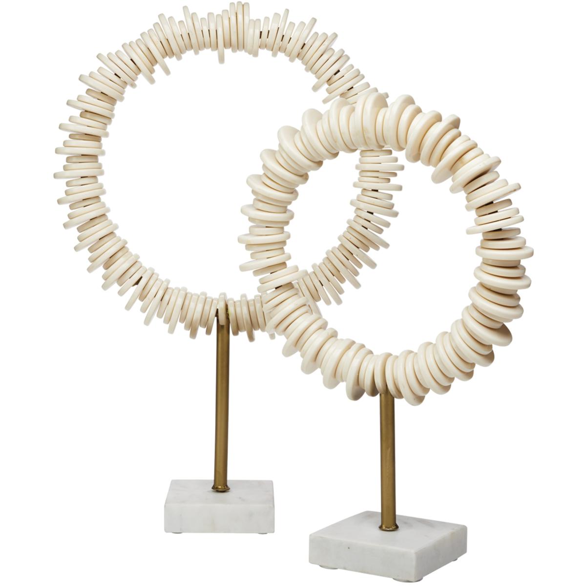 Jamie Young Co 7AREN-CREAM Arena Ring 19 X 13 inch Sculptures, Set of 2