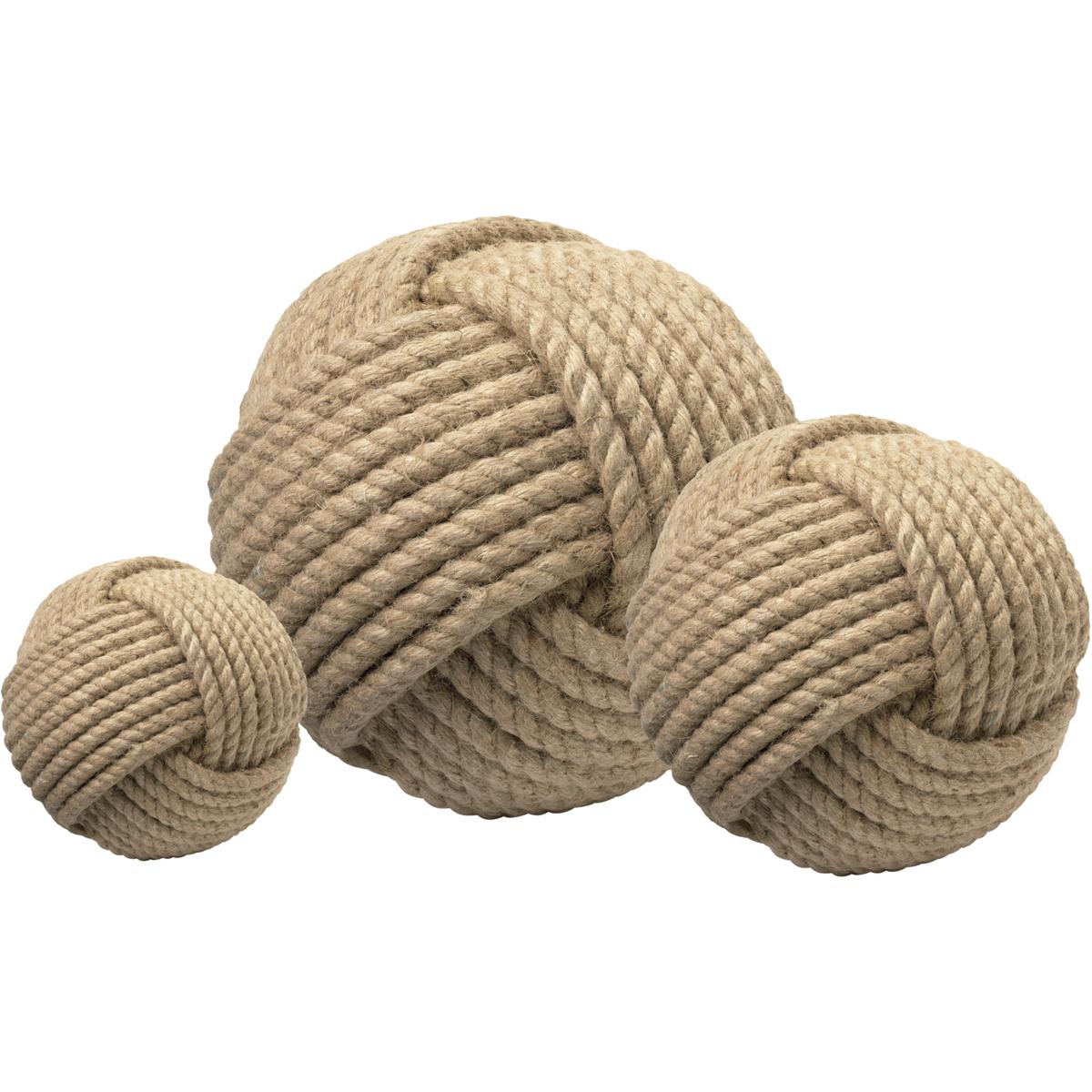 Asst. of 3 Jute Balls - Natural - Jamie Young Co. - Brown