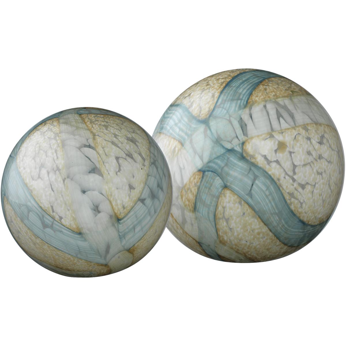 Jamie Young Co 7COSM-BAPB Cosmos Pale Blue Glass Glass Balls, Set of 2
