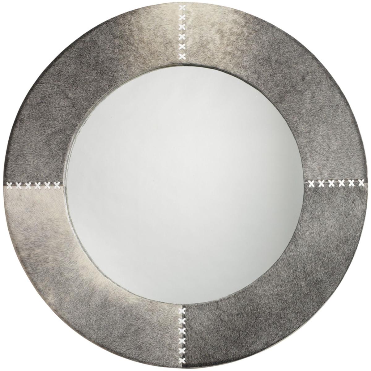 Jamie Young Co 7CROS-LGGR Cross Stitch 36 X 36 inch Grey Hide Mirror