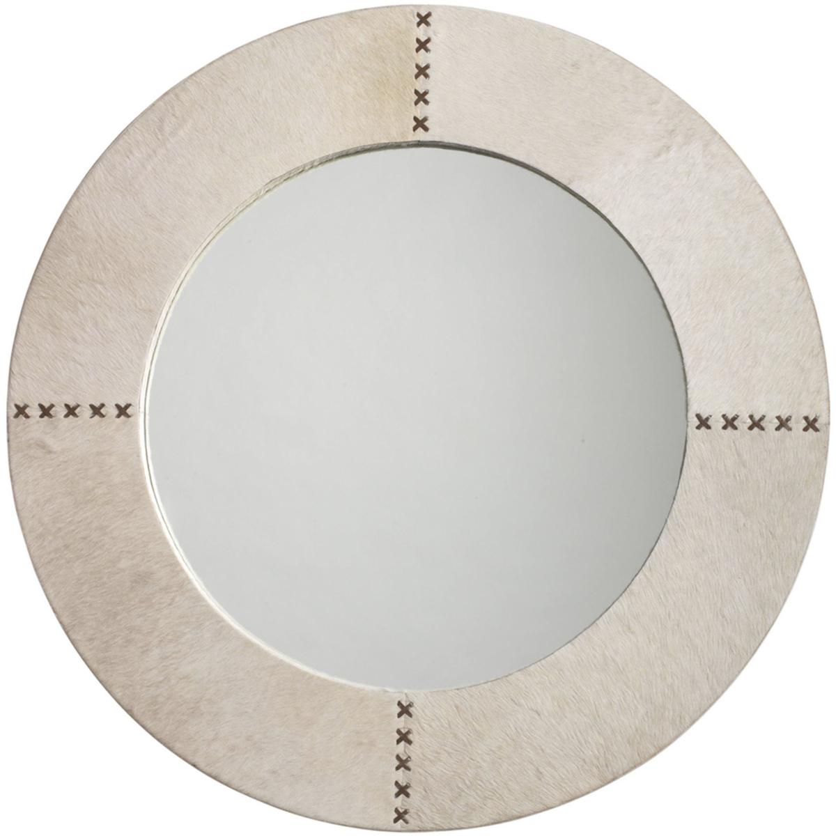 Jamie Young Co 7CROSLGWH Cross Stitch 36 X 36 inch White Hide Mirror