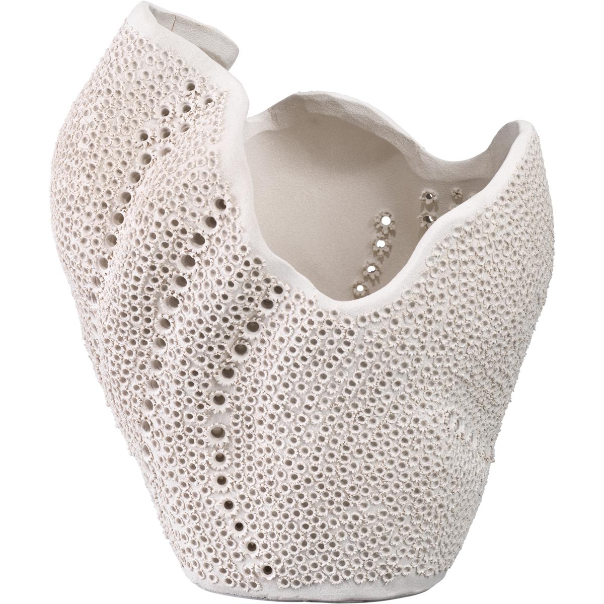 Jamie Young Co 7ECLI-VAWH Dynasty 13.5 X 11.75 inch Vase in Matte White Porcelain