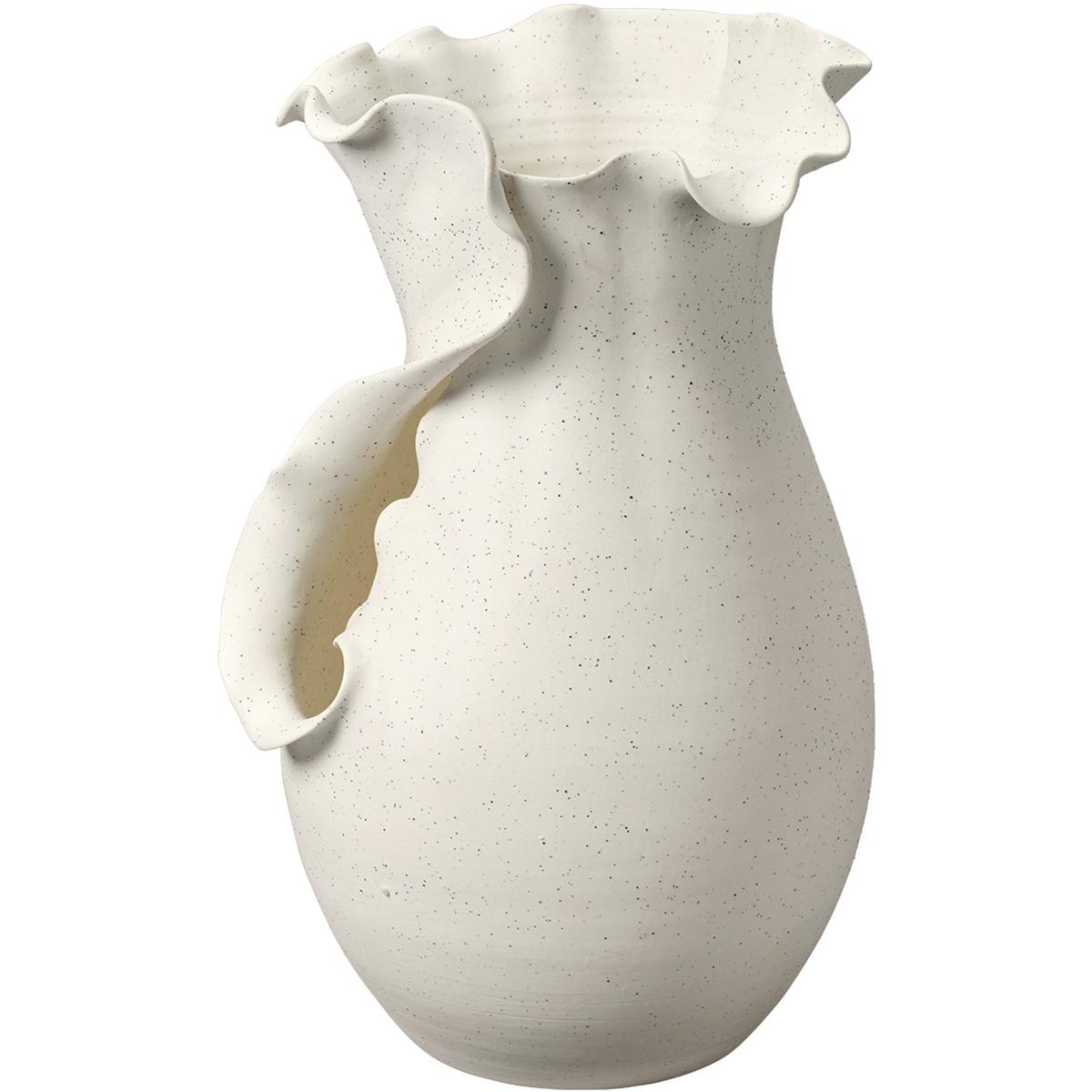 Jamie Young Co 7FLUTT-VEWH Flutter 13 X 7.5 inch Vessel, Inline