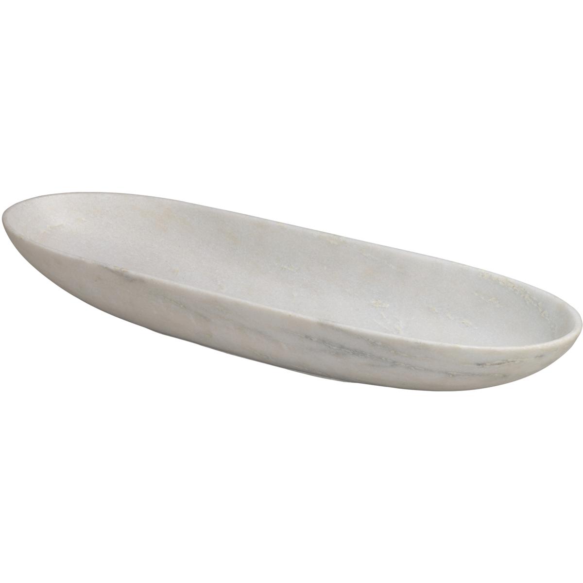 Jamie Young Co 7LONG-BOWH Long 8 X 4 inch Long Oval Bowl in White Marble