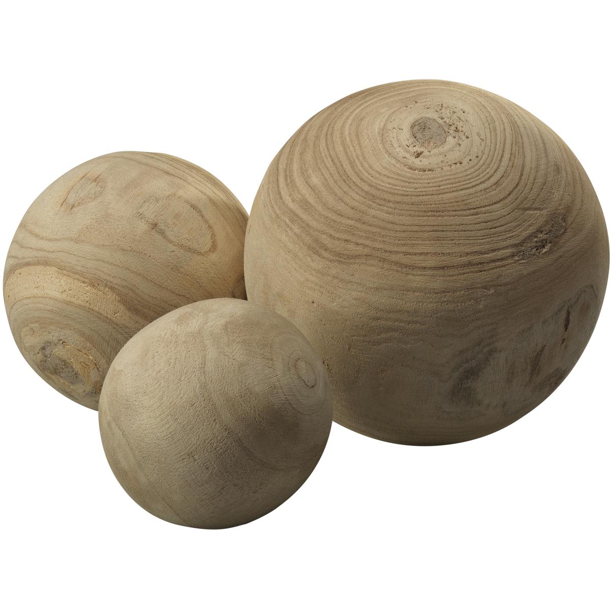 Jamie Young Co 7MALI-NATU Malibu Natural Wood Wood Balls, Set of 3