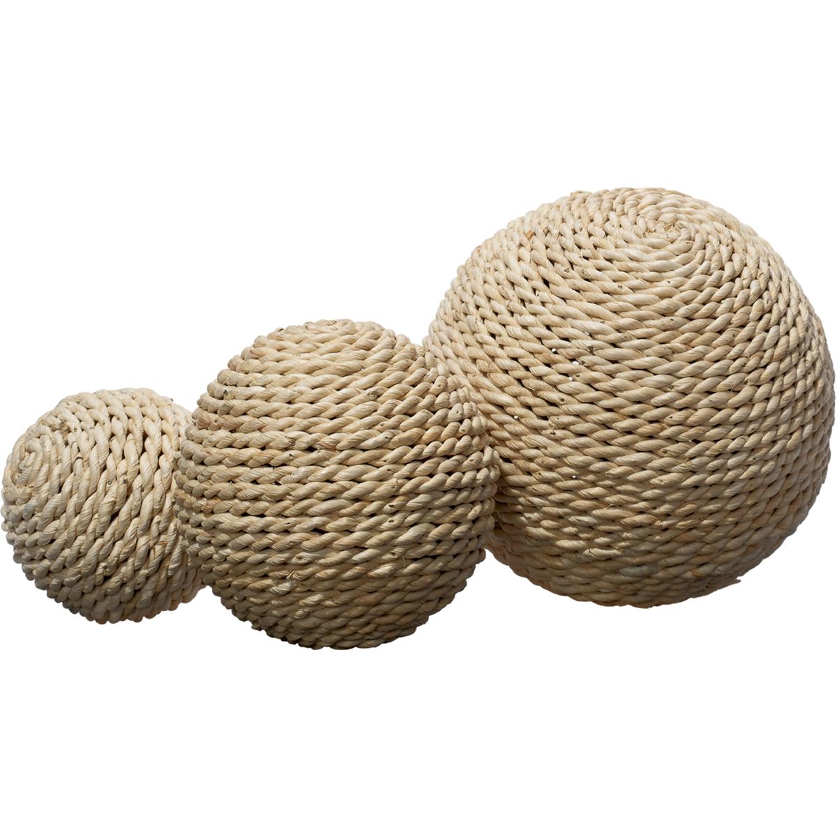 Jamie Young Co 7MALI-OWST Malibu Natural Decorative Balls, Set of 3
