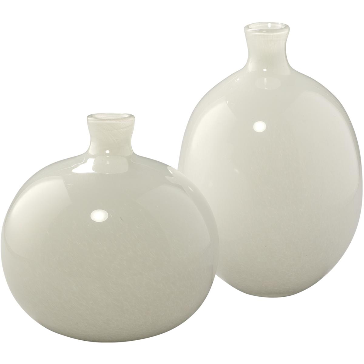 Jamie Young Co 7MINX-VAWH Minx 10 X 7.75 inch Vases in White Glass, Set of 2