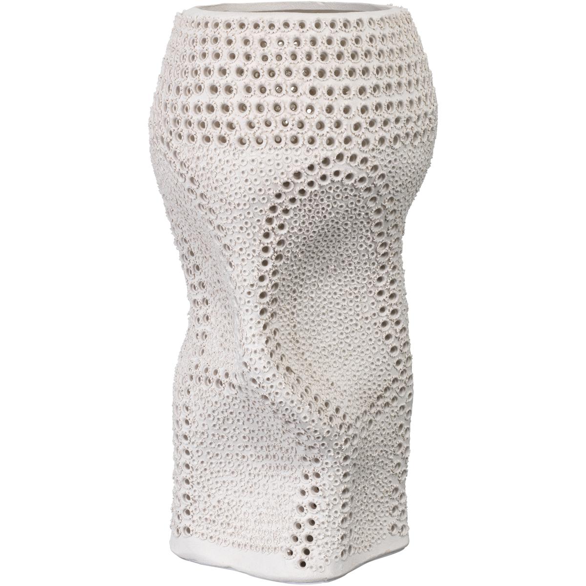 Jamie Young Co 7NIGH-VAWH Night 16.5 X 8.5 inch Vase in Matte White Porcelain