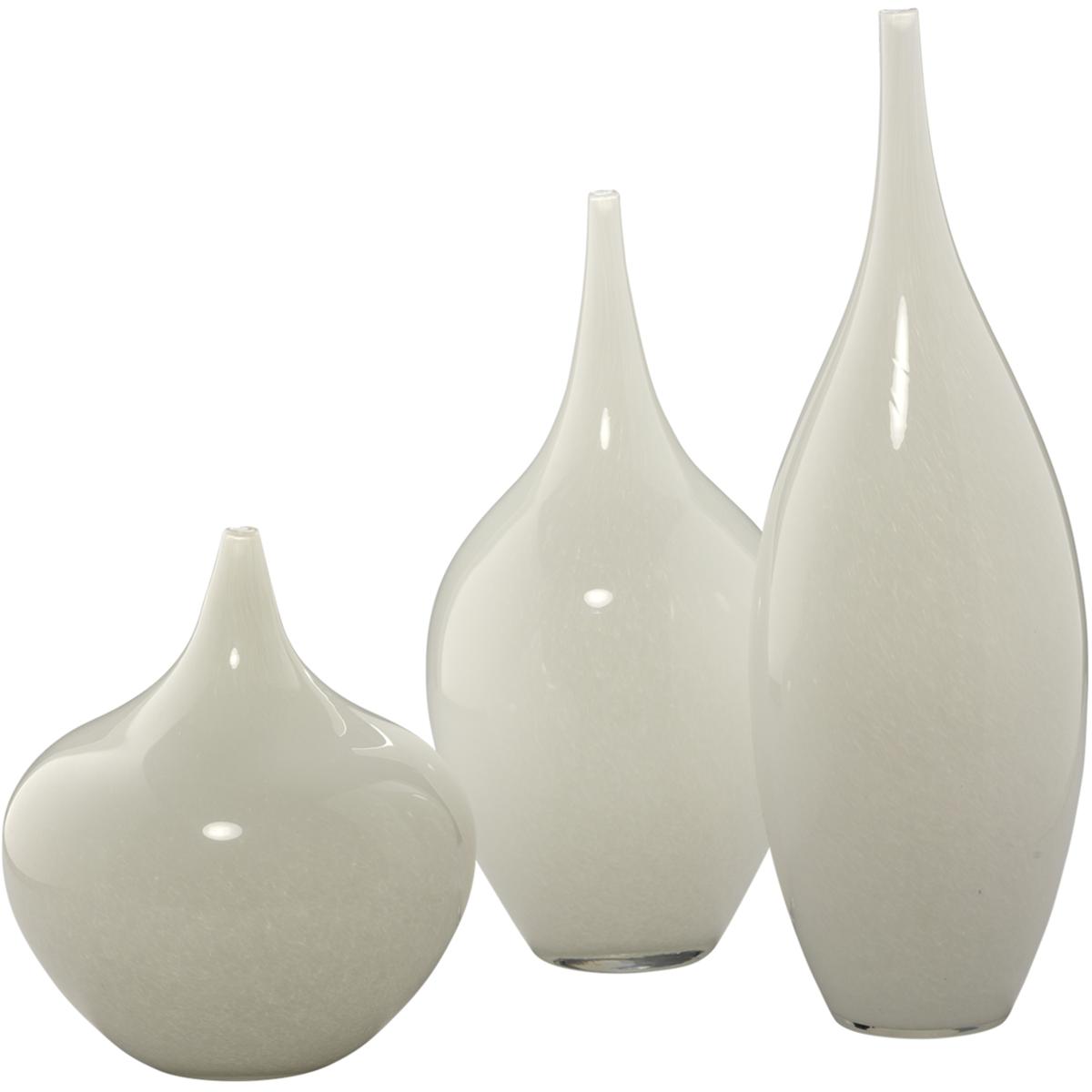 Jamie Young Co 7NYMP-VAWH Nymph Decorative 18.5 X 8 inch Vases in White Glass, Set of 3