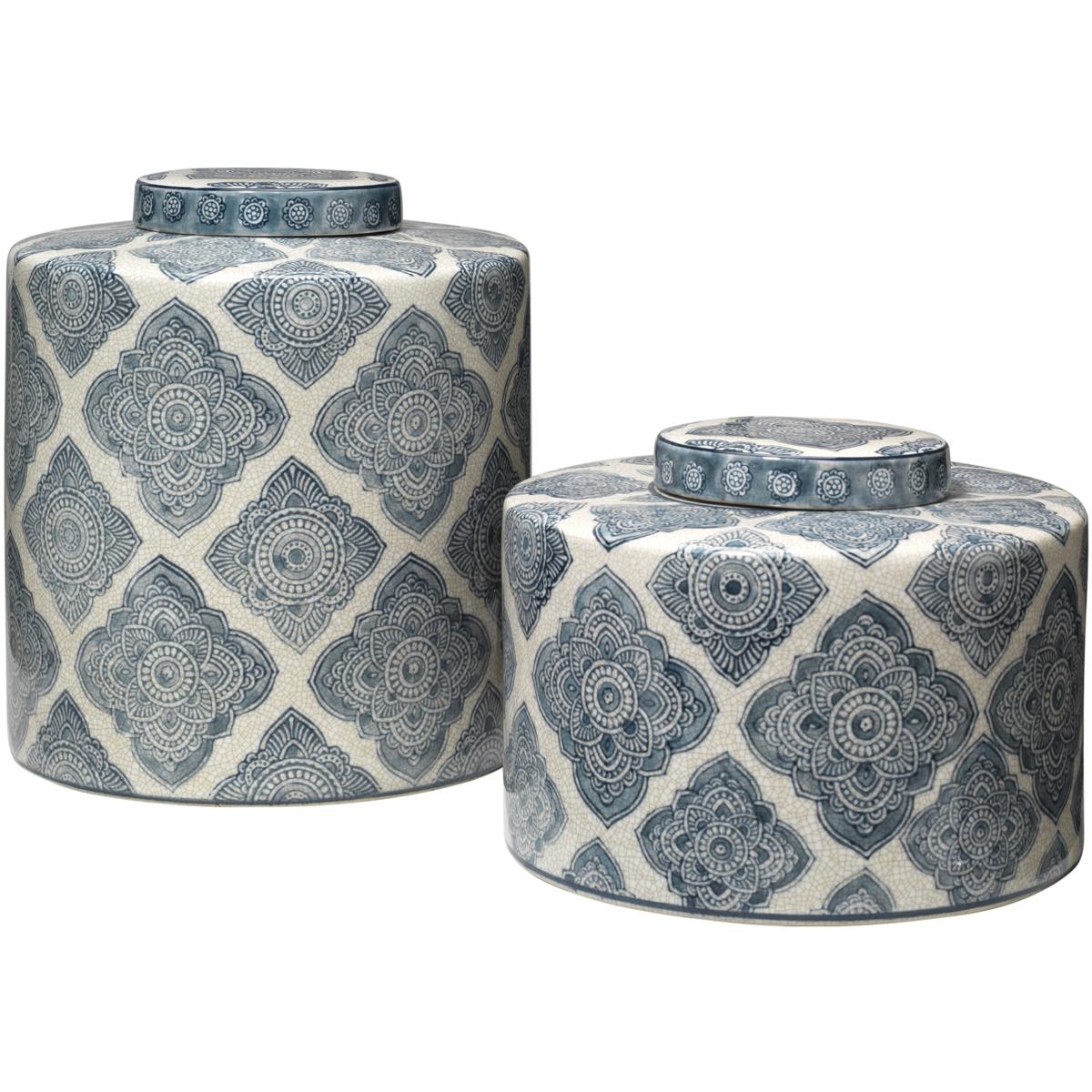 Jamie Young Co 7ORAN-CABL Oran 9 X 8 inch Canisters, Set of 2
