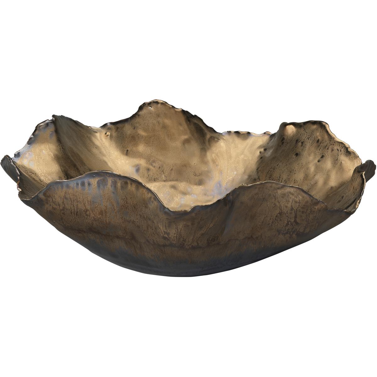 Jamie Young Co 7PEON-LGAG Peony 12.5 X 4 inch Bowl in Antique Gold Ceramic