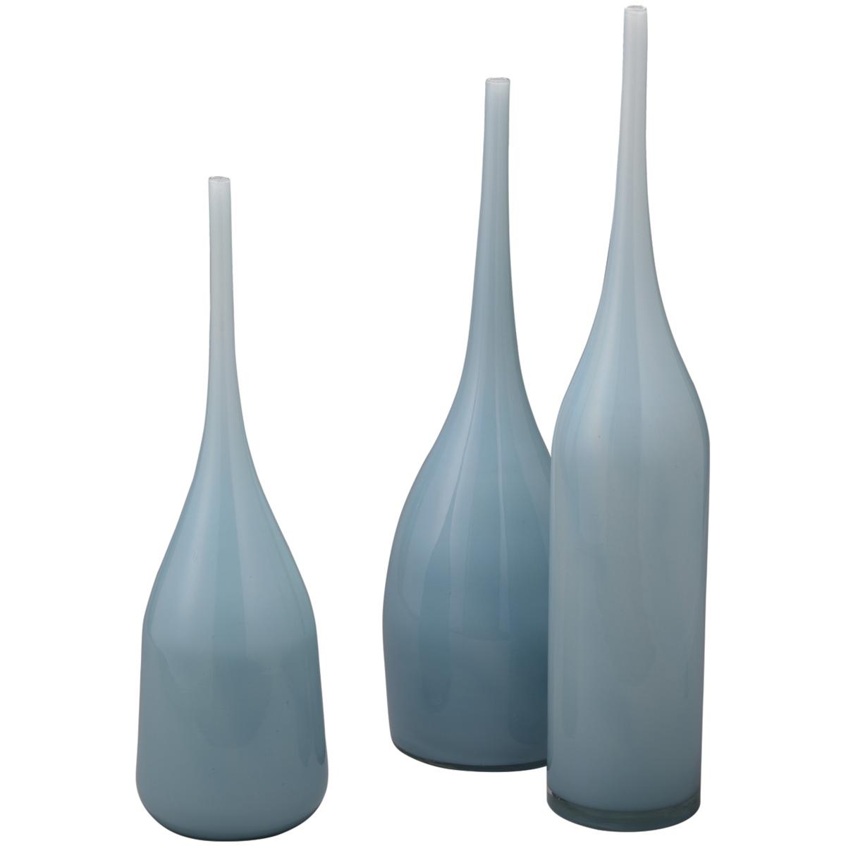 Jamie Young Co 7PIXI-VAPW Pixie 21.75 X 5.5 inch Vases in Periwinkle Blue Glass, Set of 3