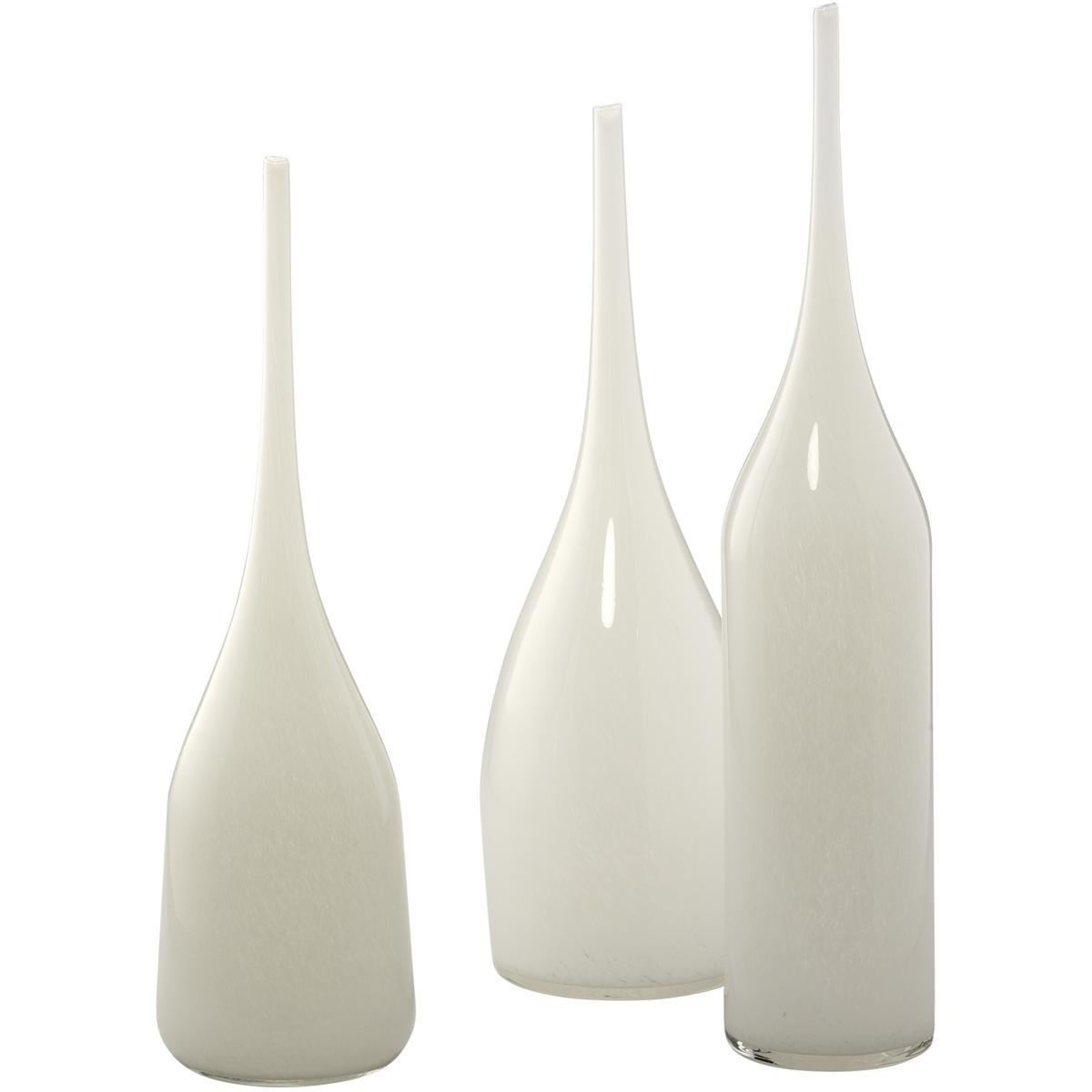 Jamie Young Co 7PIXI-VAWH Pixie 21.75 X 5.5 inch Vases in White Glass, Set of 3