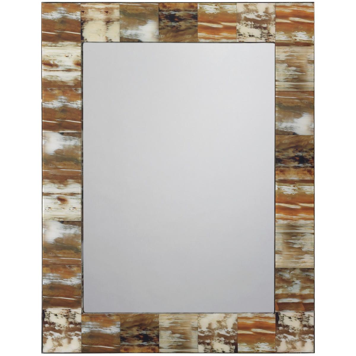 Jamie Young Co 7RECT-MDFHO Ranch Dressing 36 X 28 inch Natural Faux Horn Mirror