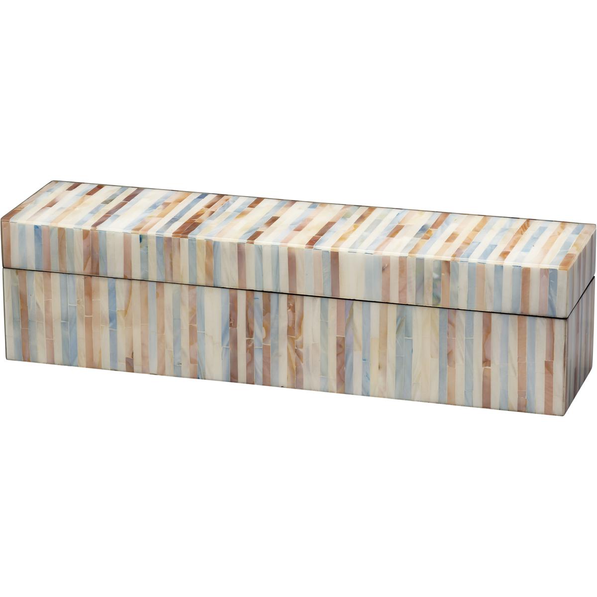 Jamie Young Co 7ROOS-BLLG Roosevelt 18.5 inch Mixed Blue and White and Red Mother of Pearl Box in Large, Large