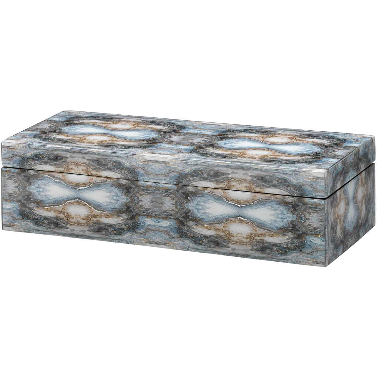 Jamie Young Co 7RORS-LOBXIN Rorschach 17.25 X 6.5 inch Indigo Blue Lacquer Long Box