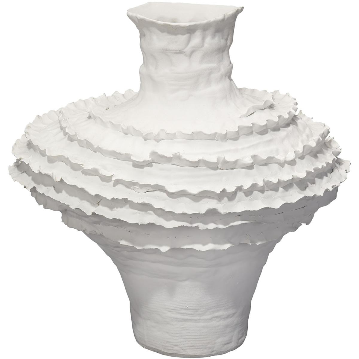 Jamie Young Co 7RUFF-VAWH Ruffle 14.5 X 12.5 inch Vase