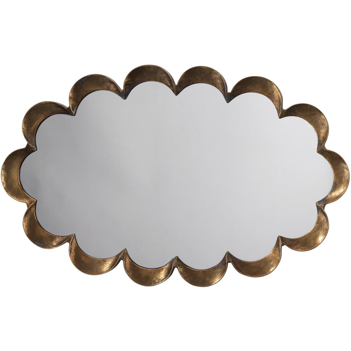 Jamie Young Co 7SCAL-MIAB Scalloped 36 X 23 inch Antique Brass Mirror