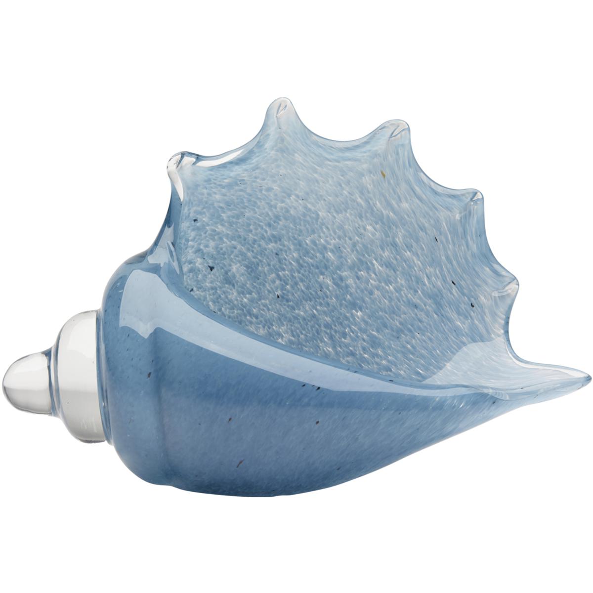Jamie Young Co 7TRIT-SHBL Triton Steel Blue Blown Glass Shell