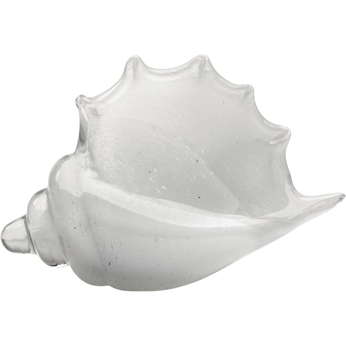 Tristan Coastal Beach White Hand Blown Glass Shell Sculpture