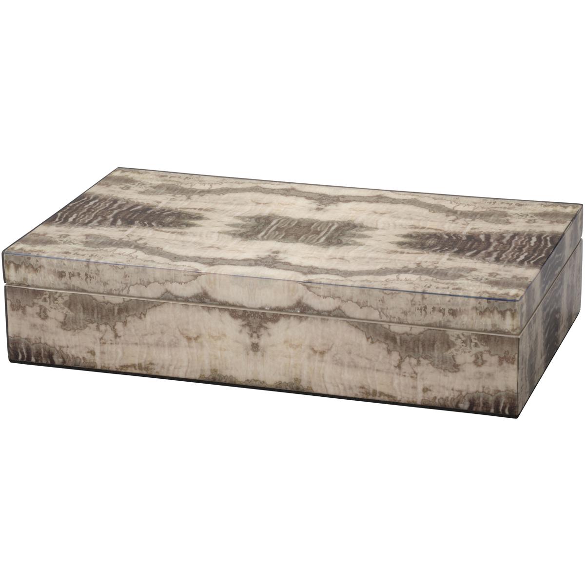 Jamie Young Co 7VENO-BXCH Venom 14 inch Charcoal Lacquer Decorative Box, Inline
