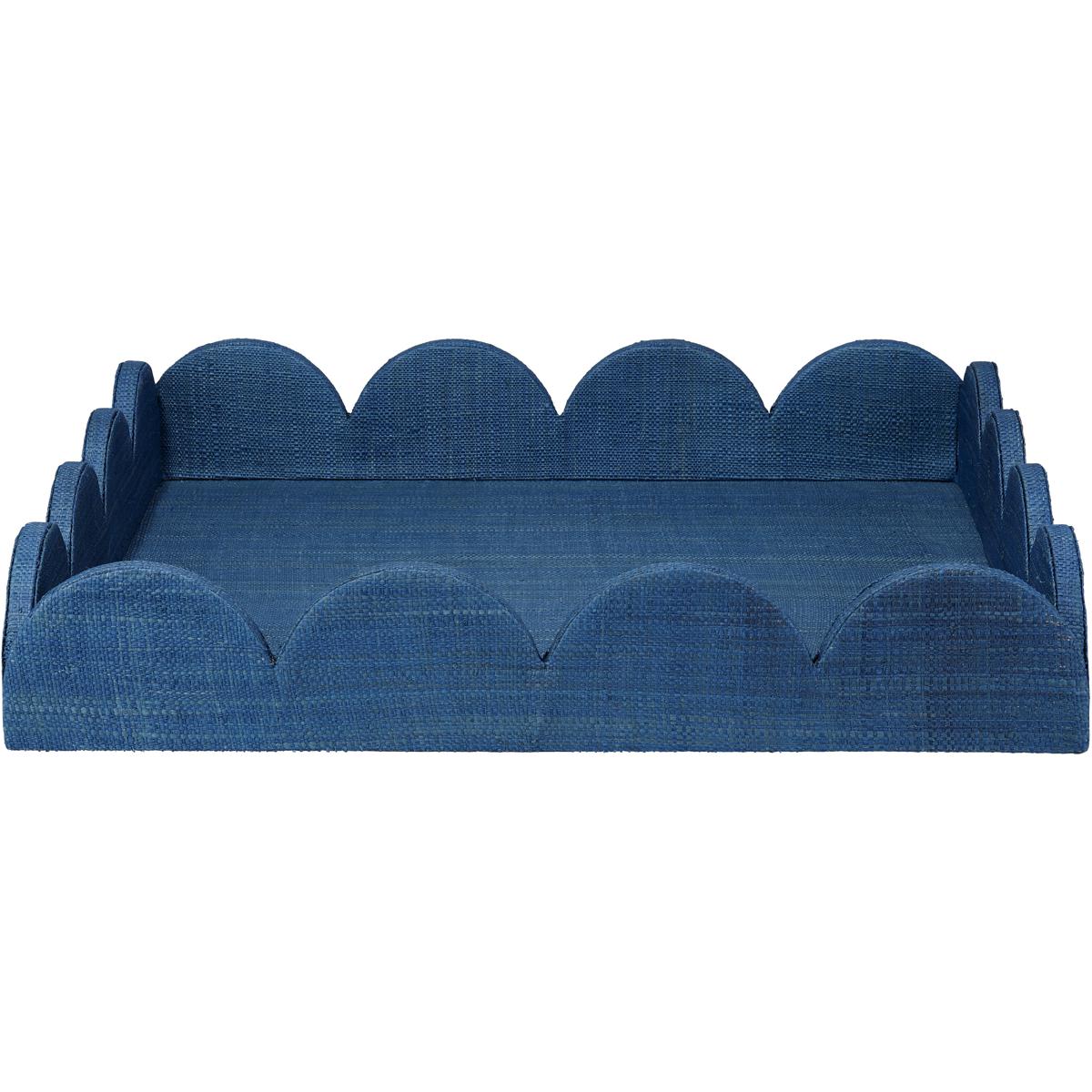 Jamie Young Co 7WOND-TRIN Wonderland Indigo Raffia Tray in Large