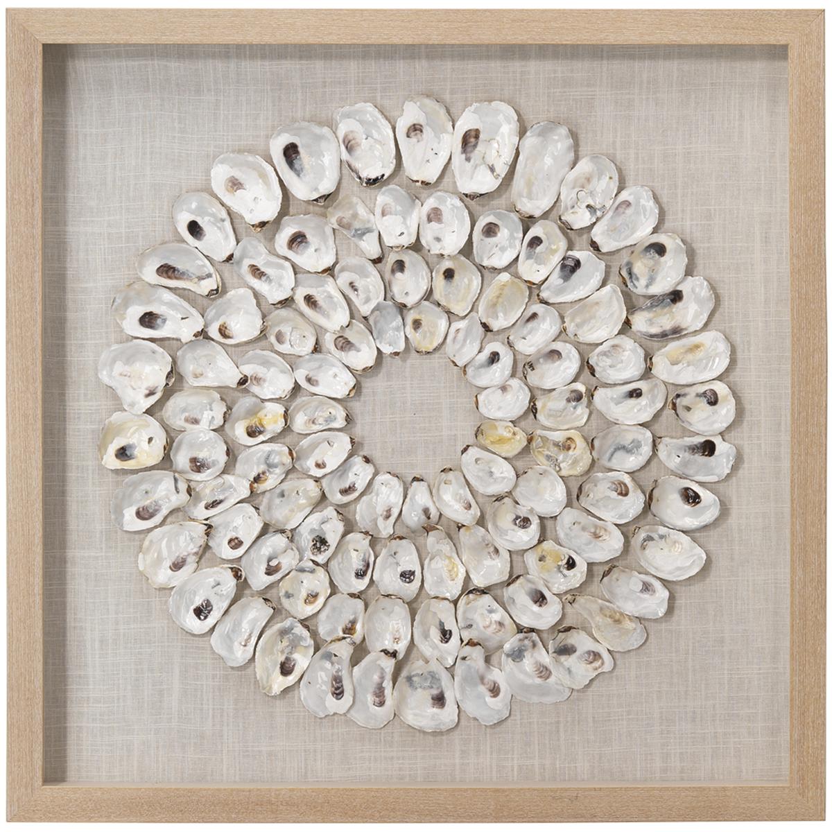 Damien Coastal Beach Circular White Abalone Shell Wall Art