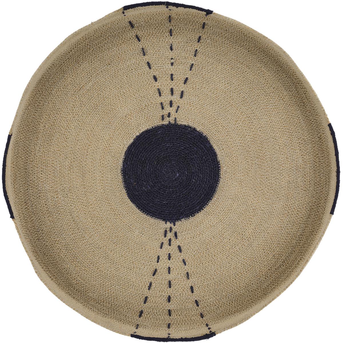 Jamie Young Co 8SUND-BLUE Sundial Natural and Navy Wall Art, Inline