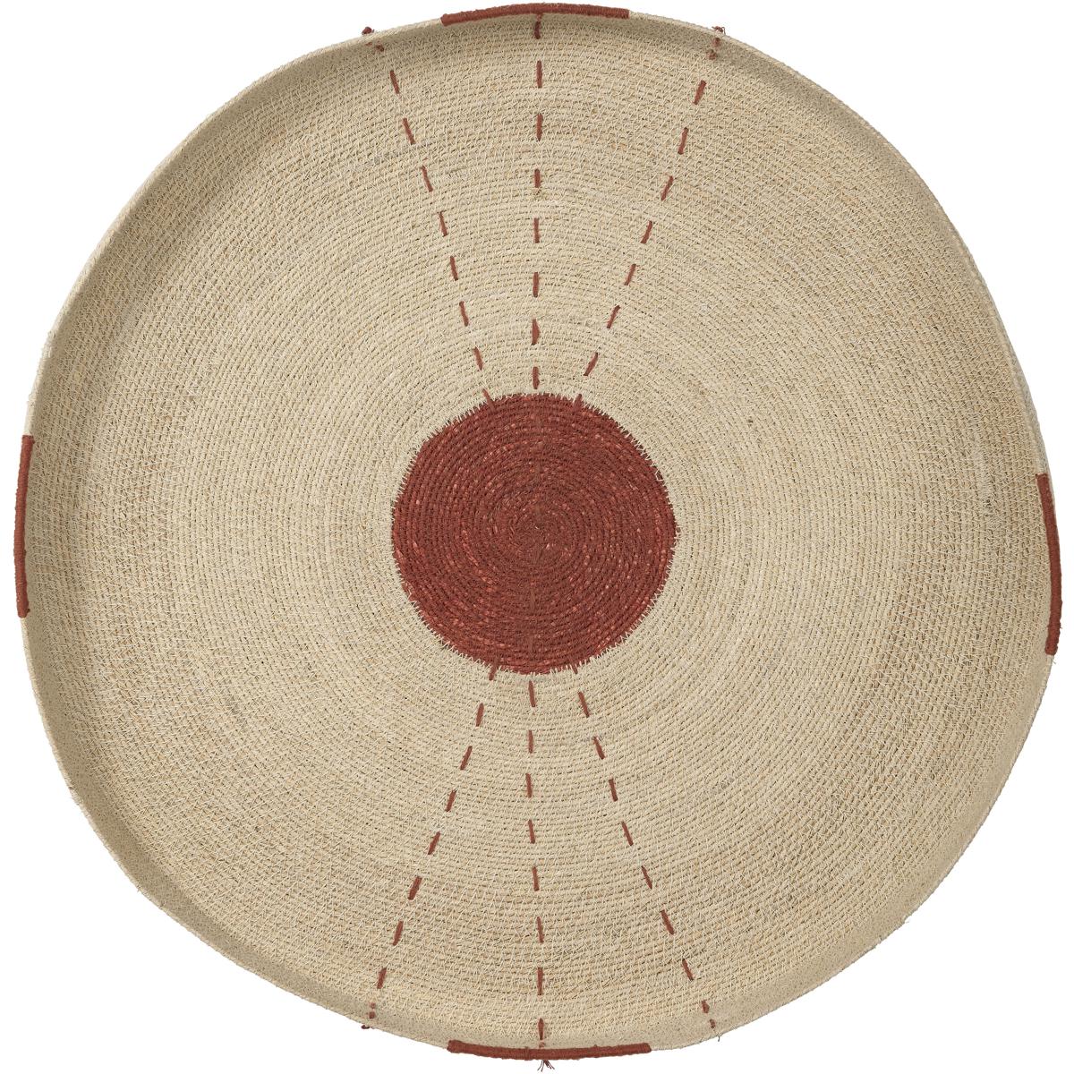Jamie Young Co 8SUND-RUST Sundial Natural Seagrass with Rust Red Accent Wall Art