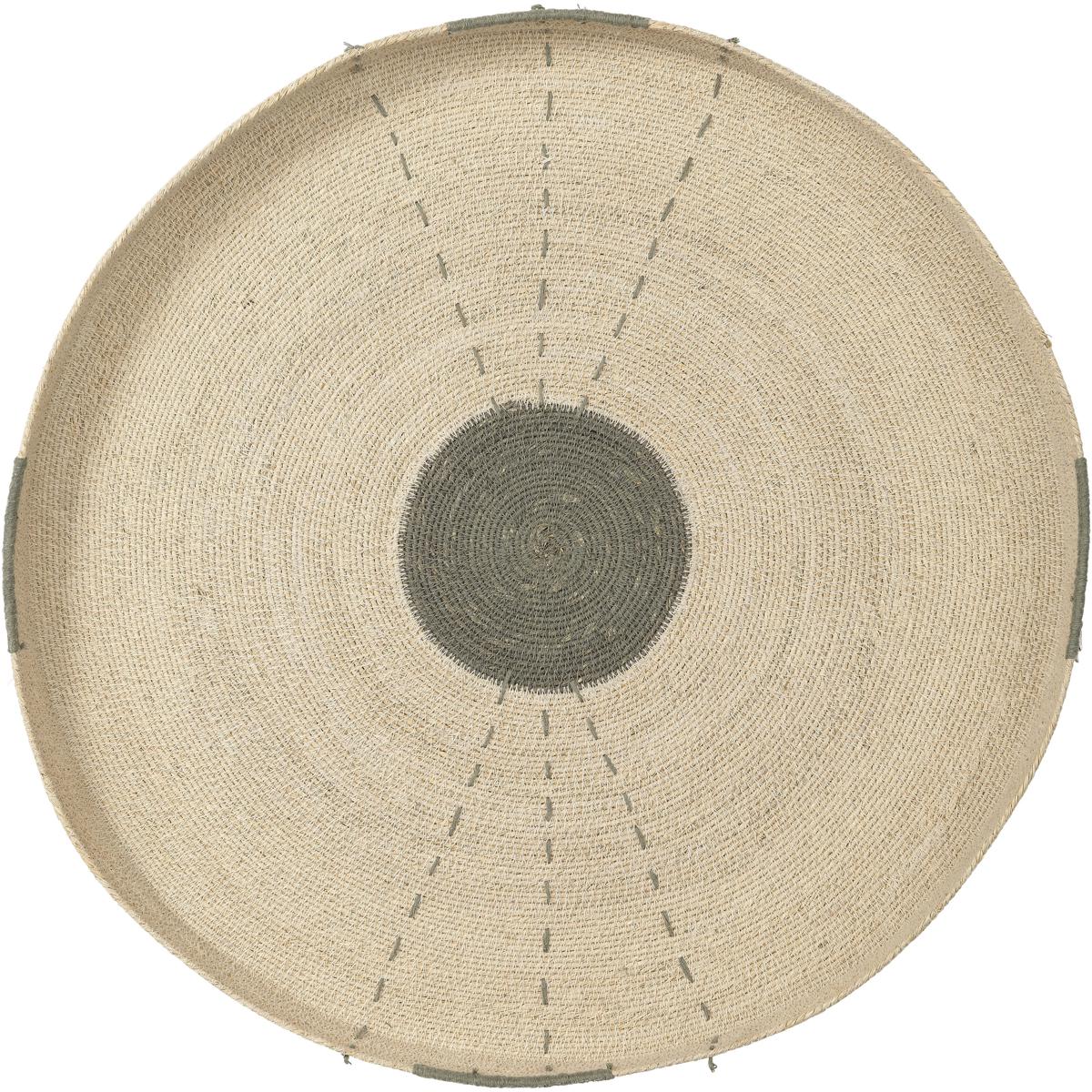 Jamie Young Co 8SUND-TEAL Sundial Natural Seagrass with Teal Accent Wall Art