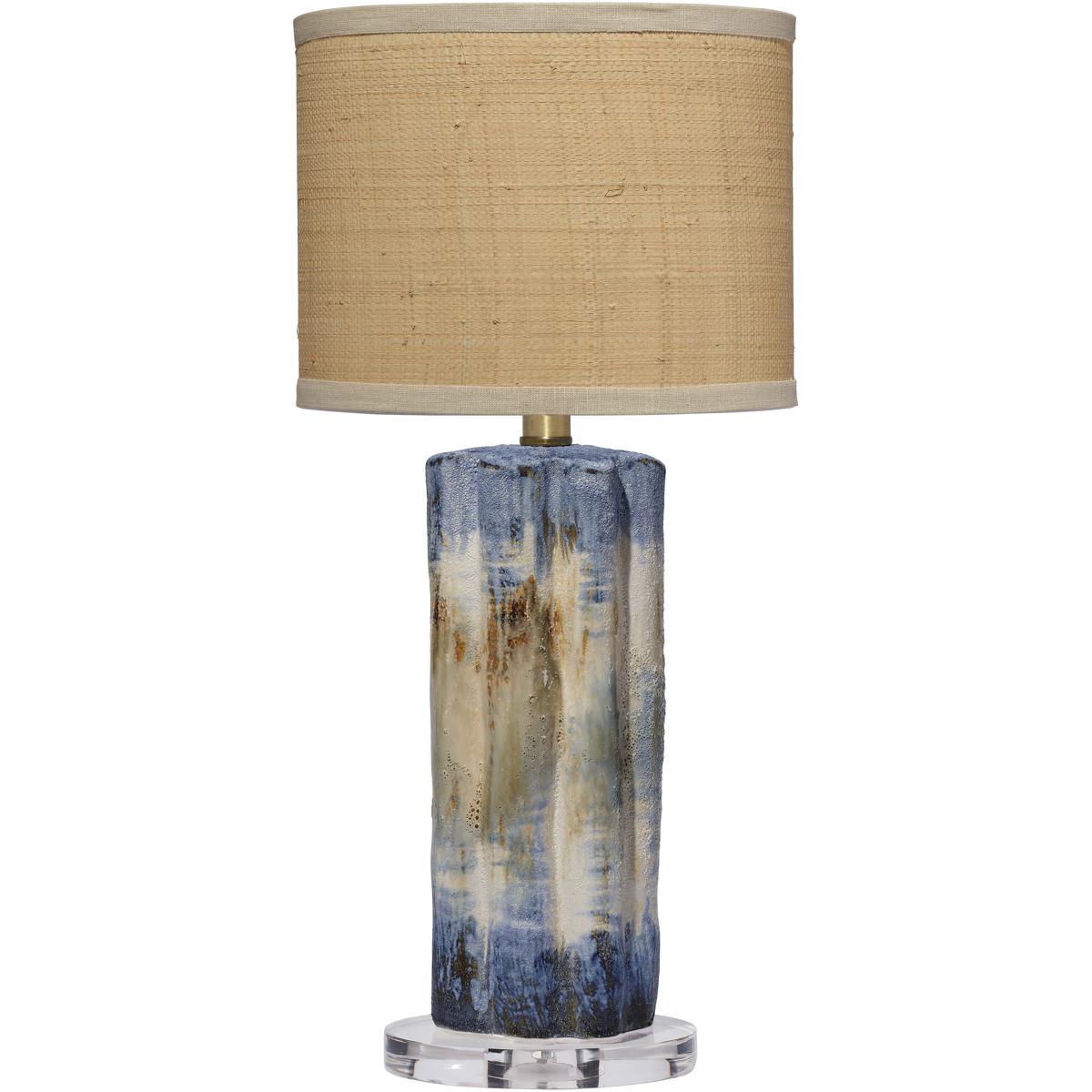 Jamie Young Co 9ABSTRACTLBL Abstract 23 inch 100 watt Reactive Blue and Natural Glaze Table Lamp Portable Light