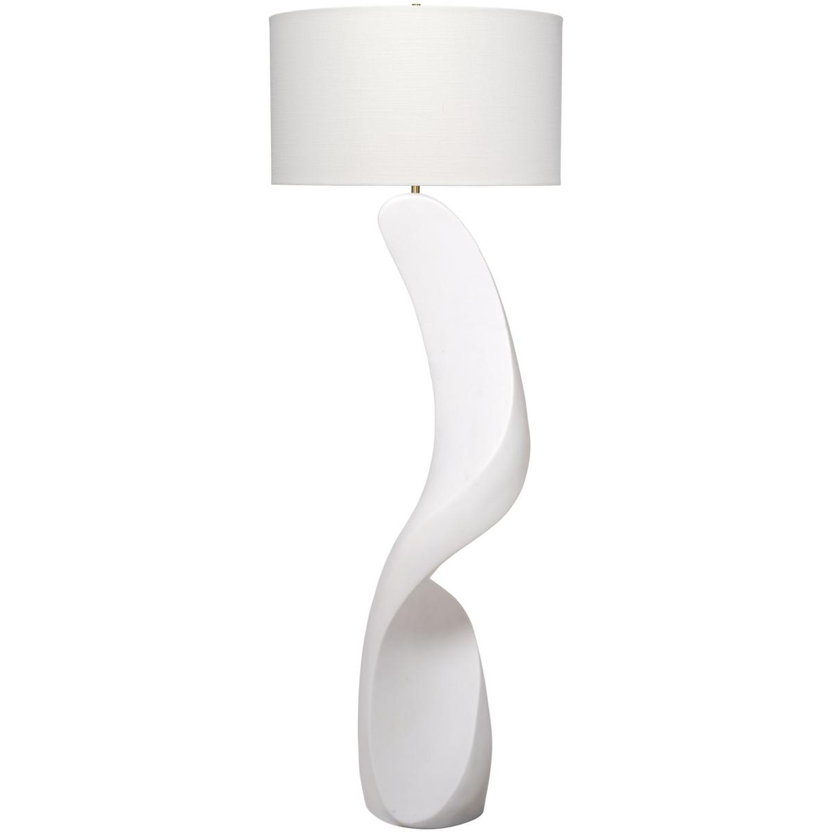 Jamie Young Co 9COBRAFLWH Cobra 70 inch Smooth White Ricestone Floor Lamp Portable Light