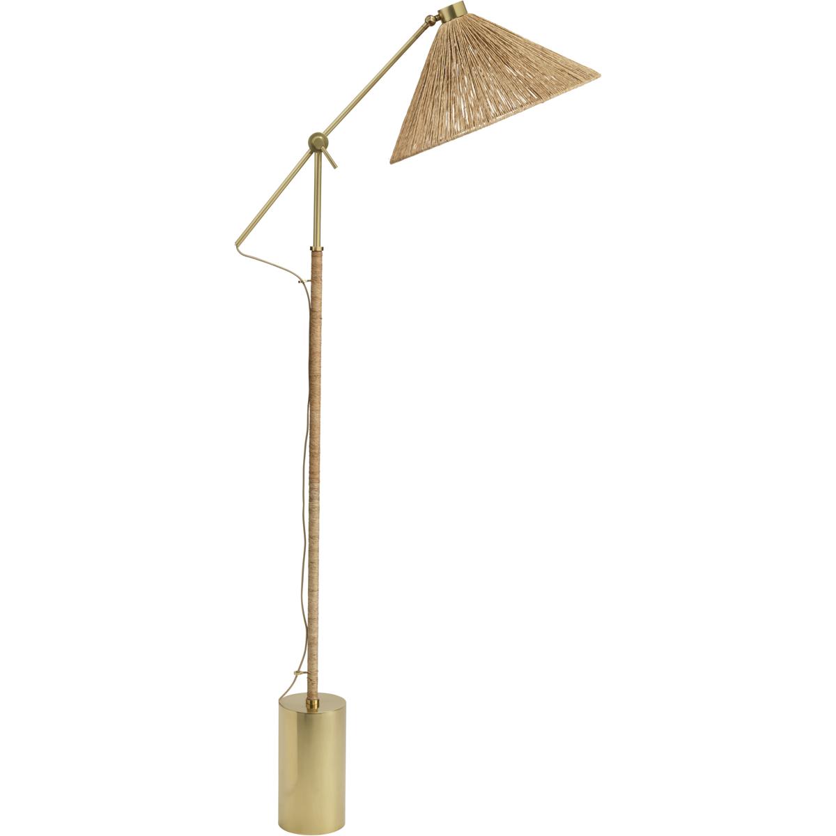 Jamie Young Co 9FITZGERFLNA Fitzgerald 61.25 inch 75 watt Brushed Brass Floor Lamp Portable Light, Inline