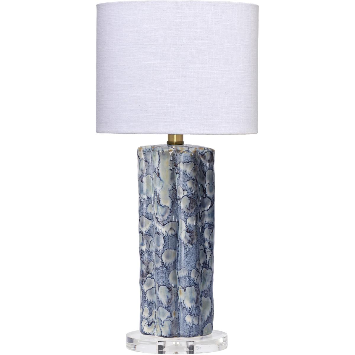 Jamie Young Co 9FLURRYSMBL Small 23 inch 100 watt Reactive Blue Glaze Table Lamp Portable Light, Small