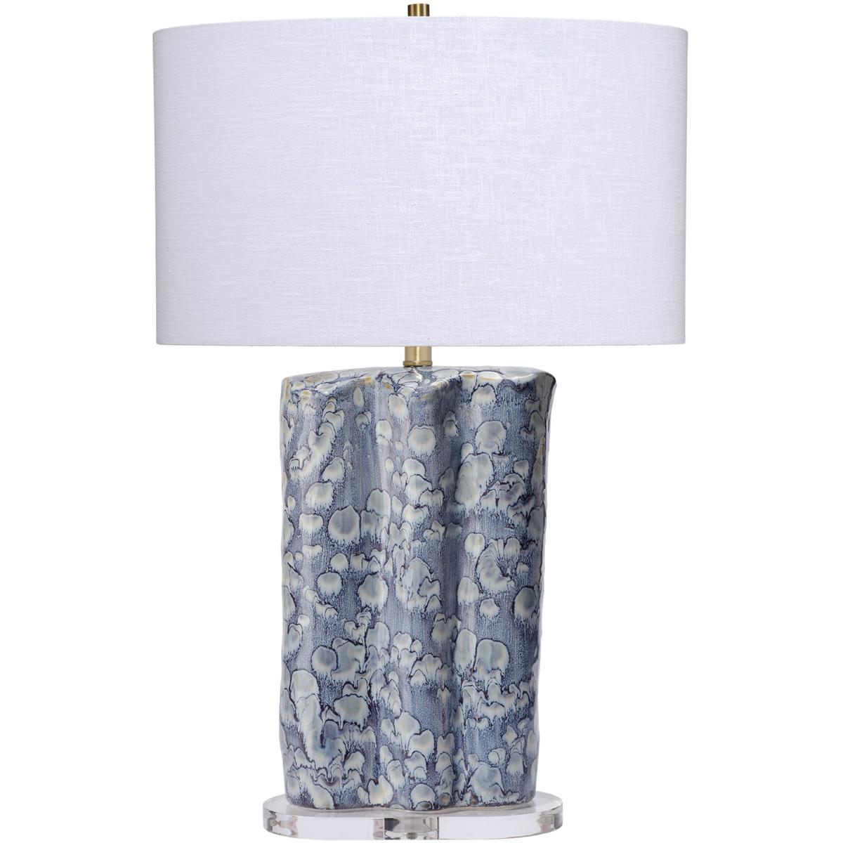 Jamie Young Co 9FLURRYTLBL Flurry 28 inch 150 watt Reactive Blue Glaze Table Lamp Portable Light