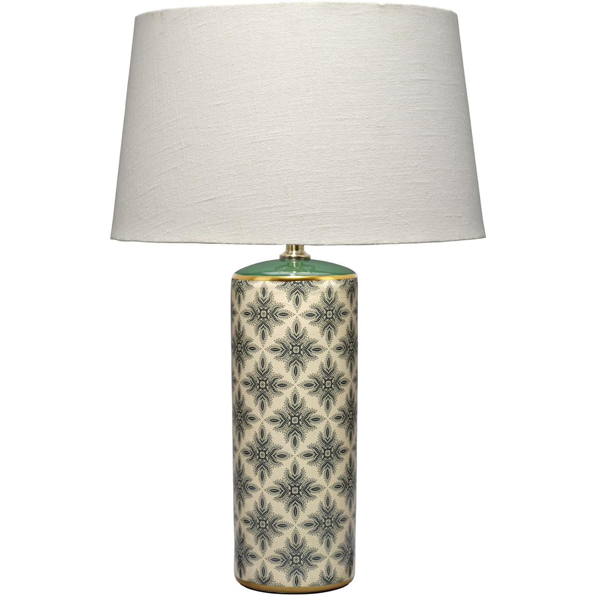 Jamie Young Co 9HARLEQUTLCR Harlequin 31 inch 100 watt Cream and Green Patterned Table Lamp Portable Light, Inline
