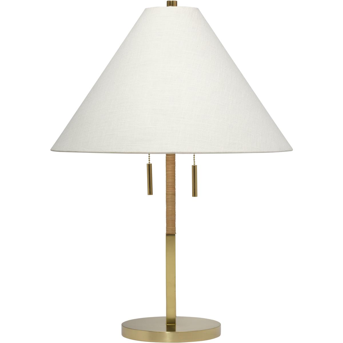Jamie Young Co 9HARRISTLNA Harrison 27 inch 60 watt Brushed Brass and Natural Rattan Table Lamp Portable Light, Inline