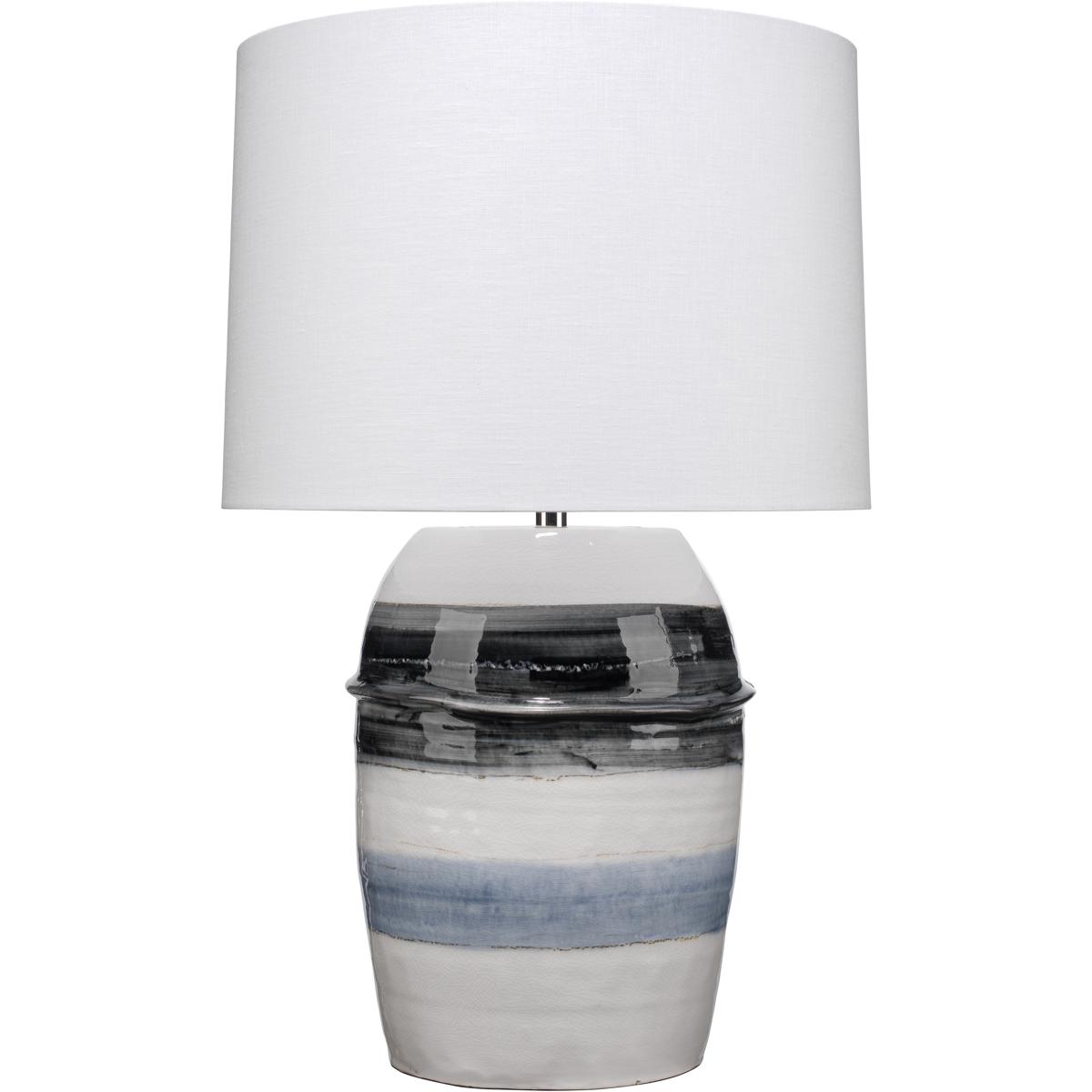Jamie Young Co 9HORIZONGRBL Horizon Striped 32.25 inch 150 watt Grey / Black / White Ceramic Table Lamp Portable Light