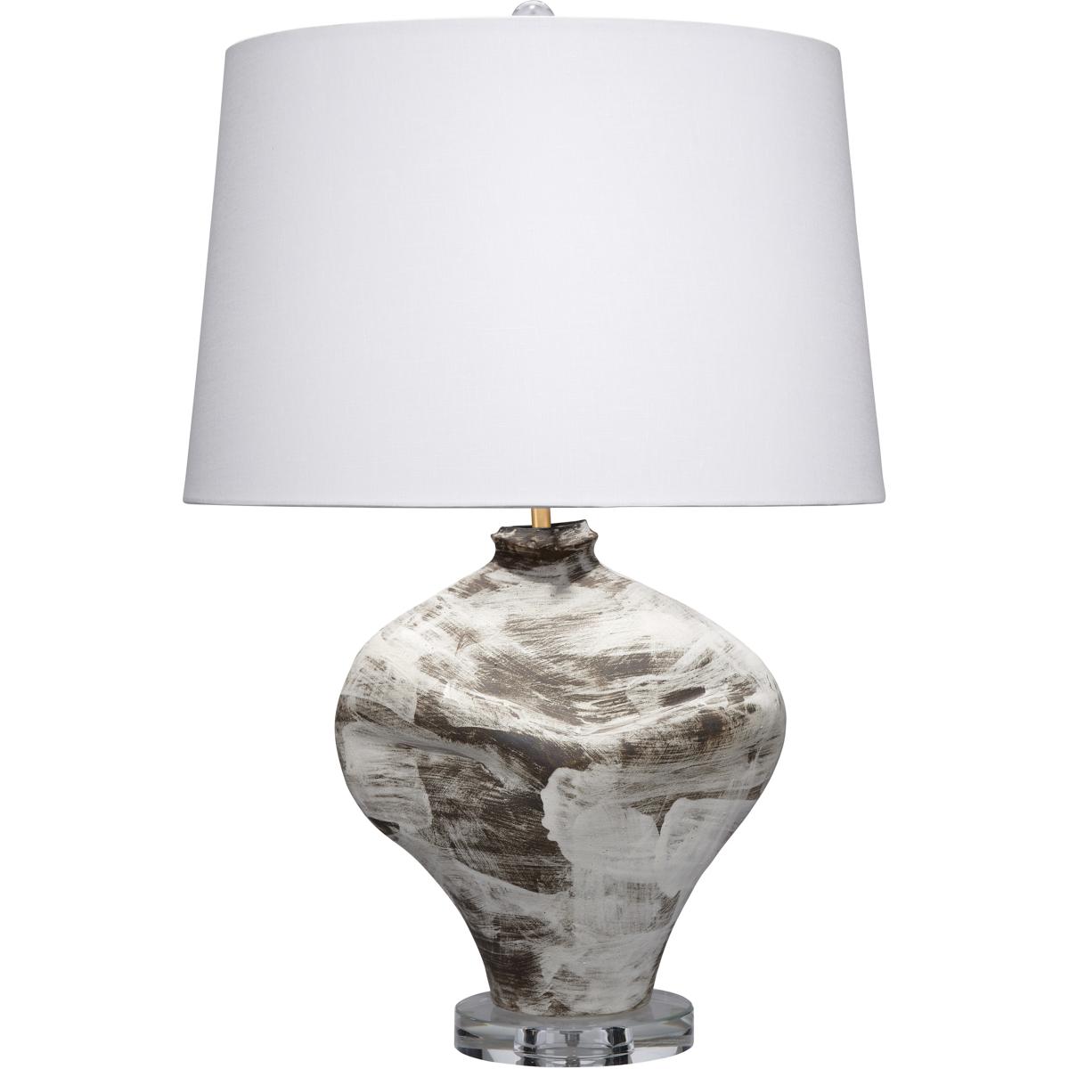 Jamie Young Co 9MAURTLCRWH Maurice 25.5 inch 150 watt Matte Cream with Brown Accents Table Lamp Portable Light