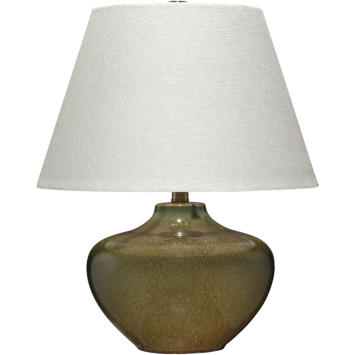 Jamie Young Co 9MONROETLOG Monroe 20.75 inch 100 watt Olive Green Reactive Glaze Table Lamp Portable Light, Inline